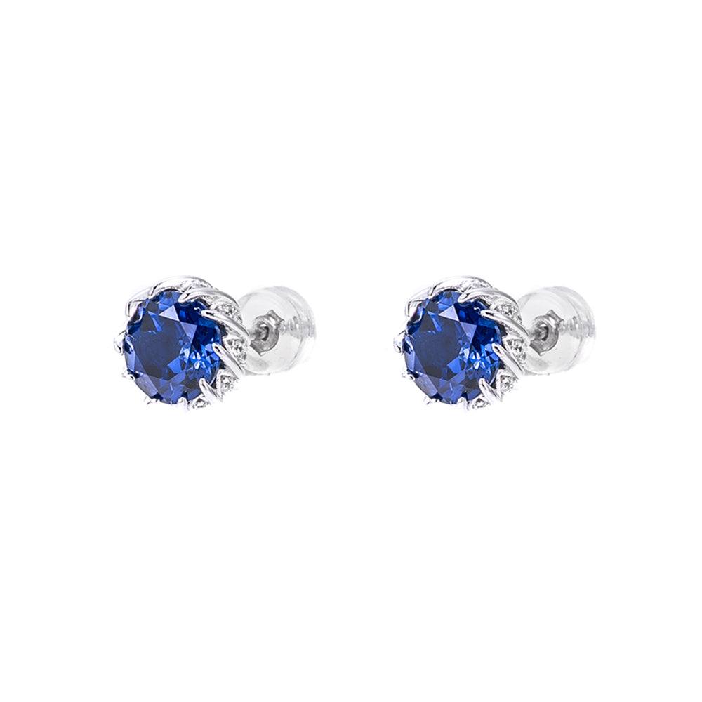 The Midnight Lotus Stud Earrings