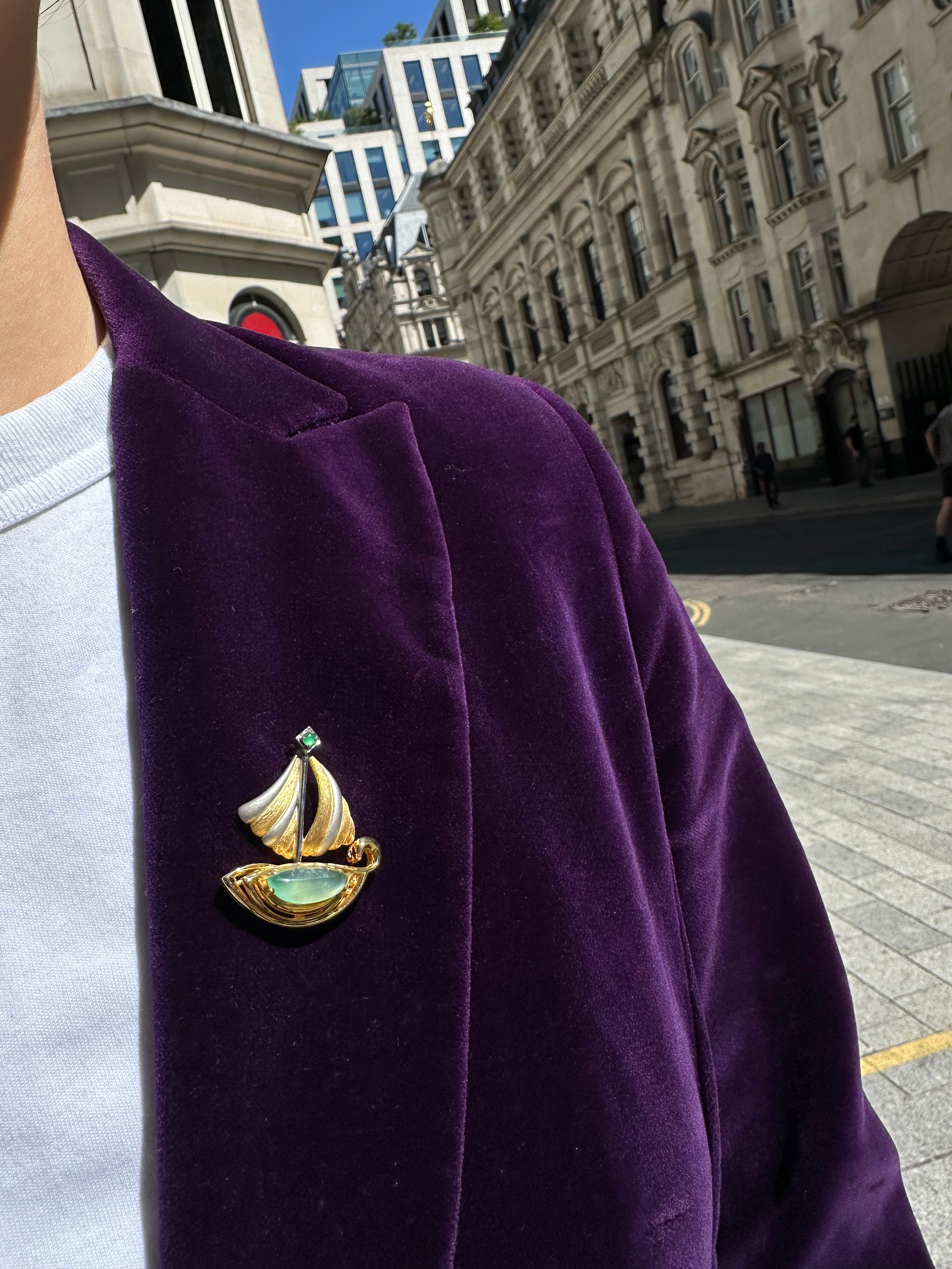 Bon Voyage Jade Brooch