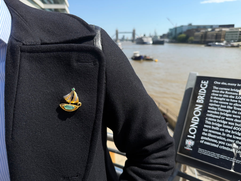 Bon Voyage Jade Brooch