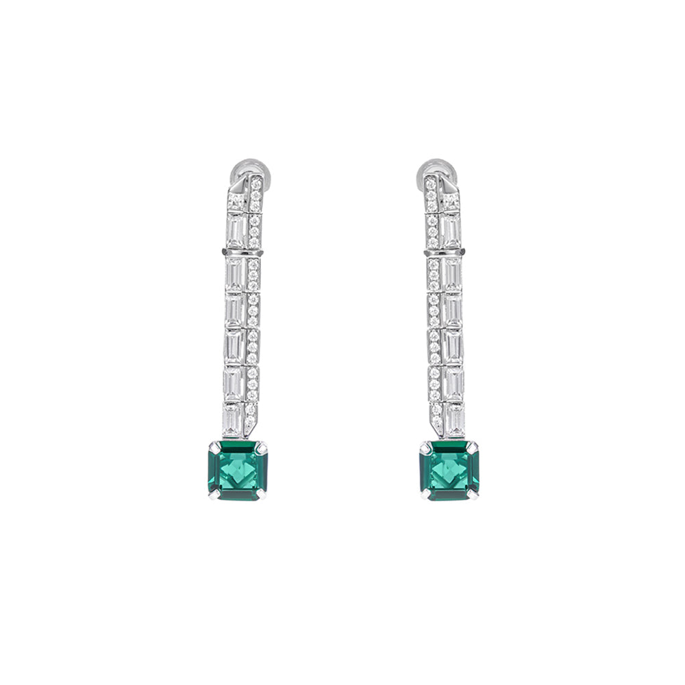 The Linear Emerald Earrings